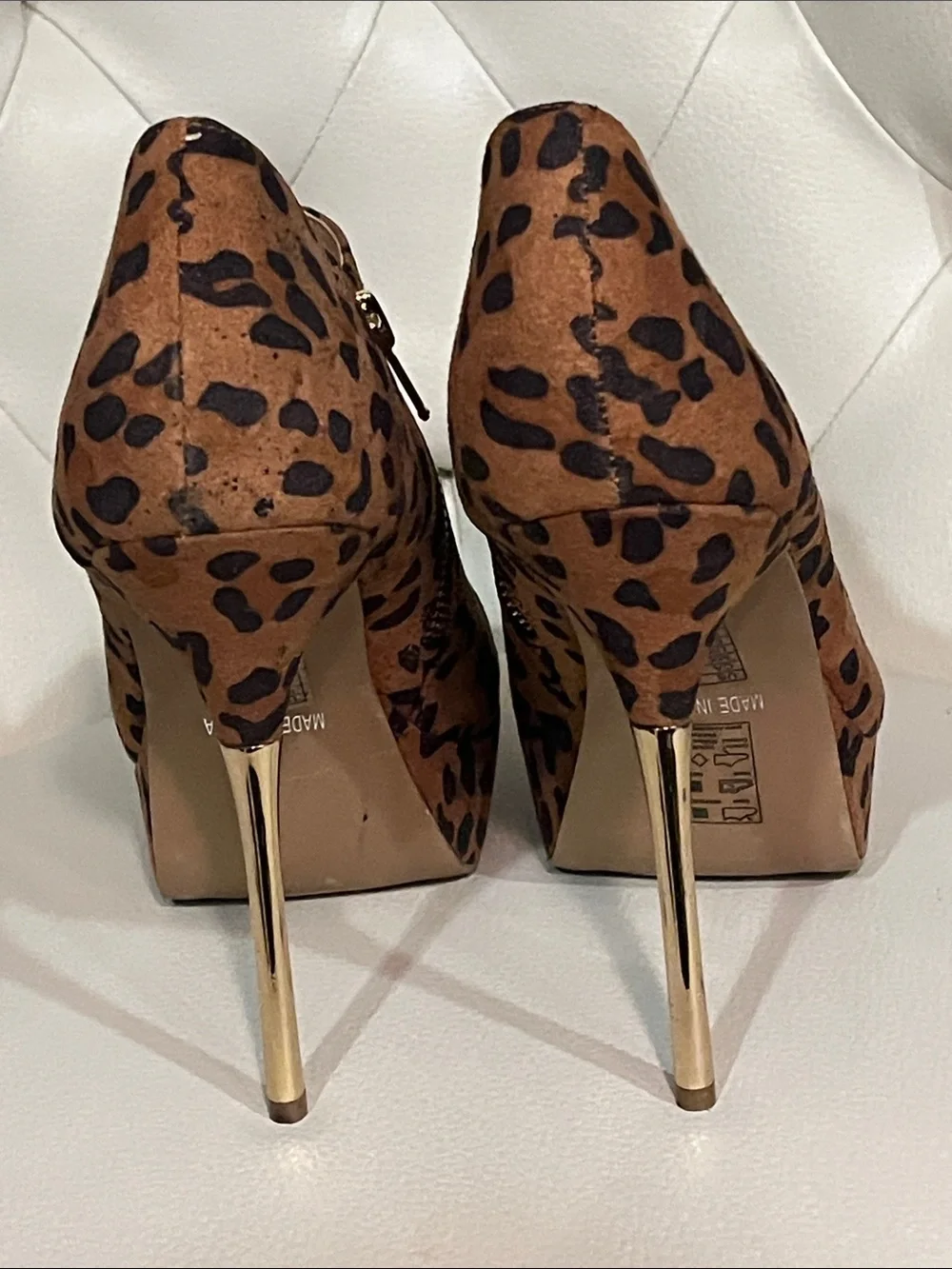 Forever 21 Leopard Platform Stiletto Booties - Brown & Black
